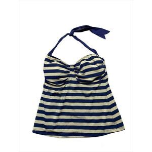 Tommy Hilfiger Navy & Gold Striped Halter Tankini